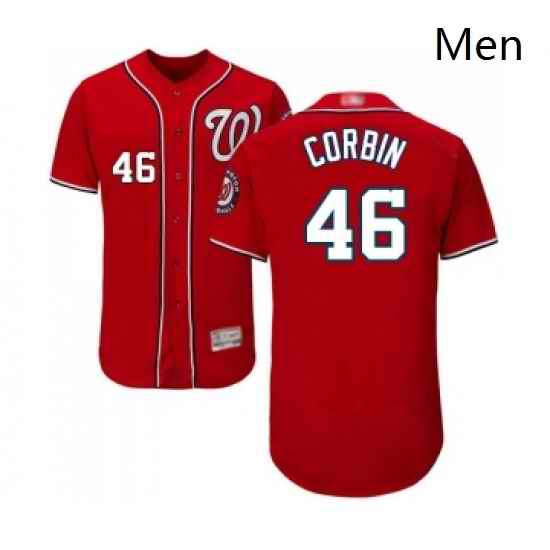 Mens Washington Nationals 46 Patrick Corbin Red Alternate Flex Base Authentic Collection Baseball Jersey